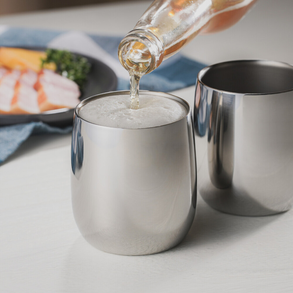 【SUSCUP】2重ロックカップ 250mL ペアセット（貼箱入）