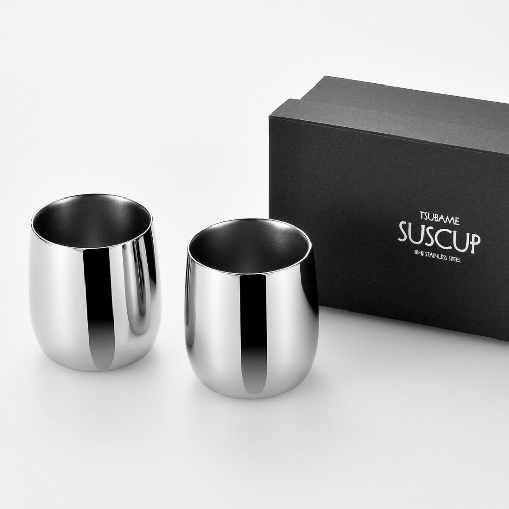 【SUSCUP】2重ロックカップ 250mL ペアセット（貼箱入）
