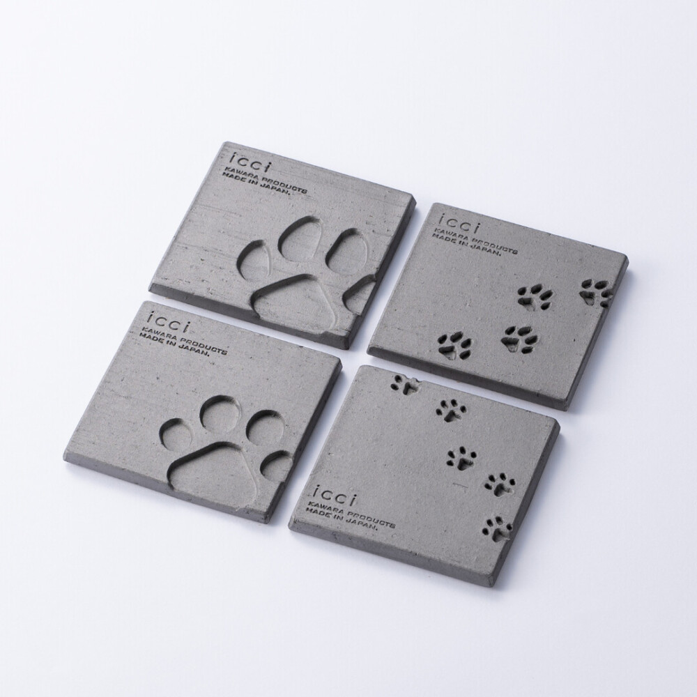 kawara coaster dog & cat / 瓦のコースター(犬猫)2枚セット