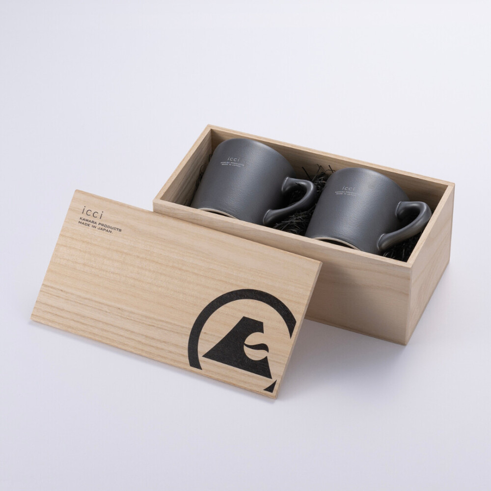 Gift:kawara pair of mugs L / 瓦のマグカップ L ペアセット(ギフトBOX入)